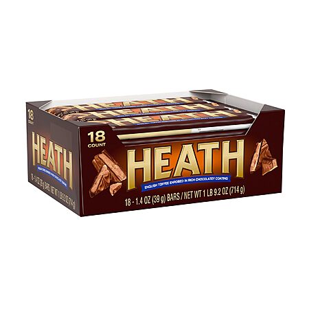 18-Count 1.4-Oz Heath Chocolatey English Toffee Candy Bar $12.60