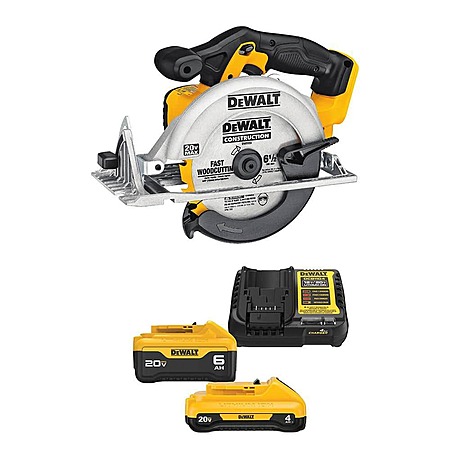 DEWALT 20V MAX Cordless 6.5" Circular Saw w/ 6.0Ah & 4.0Ah Batteries, Charger & Bag $149 + Free Shipping