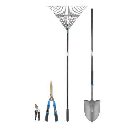 4-Piece HART Garden Tool Starter Kit: Shovel, Rake, Hedge Shears, & Bypass Hand Pruner $48.30 + Free Shipping