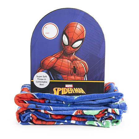 40" x 50" Spiderman Throw Blanket in Shaped Box $5.90 