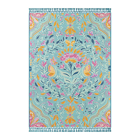 7' x 10' The Pioneer Woman Folk Geo Turquoise Outdoor Rug $21.10 + Free S&H w/ Walmart+ or on $35+