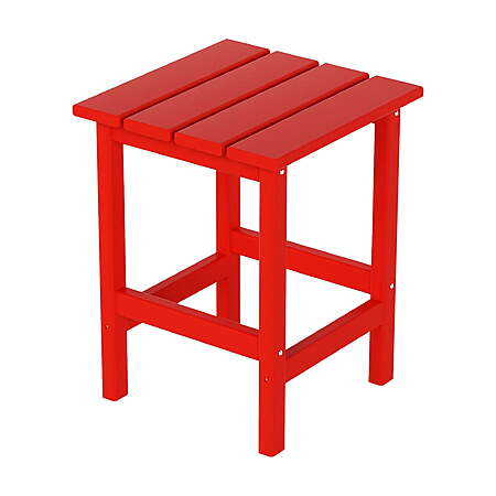 14" x 18" Polytrends Laguna Hdpe All Weather Outdoor Square Side Table (Red) $8.65 