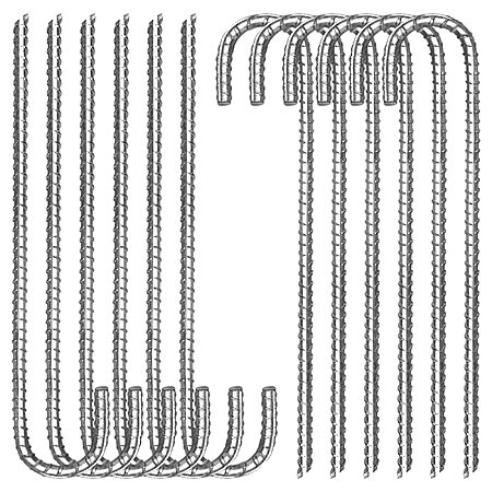 12-Ct 3/8" x 12" Tingyuan J-Hook Heavy-Duty Galvanized Rebar Stakes $12 