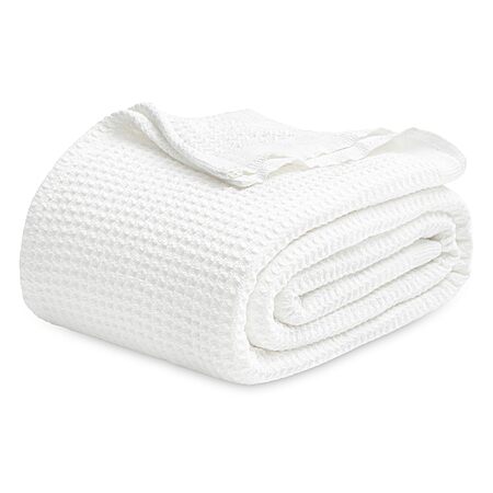 90" x 90" Bedsure Gentlesoft 100% Cotton Queen Waffle Blanket (White) $22.50 & More