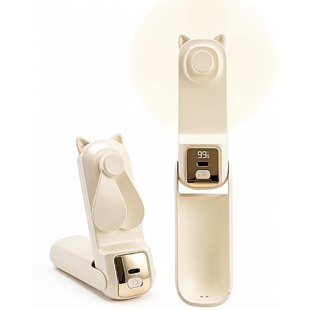 3-Speed FrSara Portable 2000mAh Rechargeable Mini Handheld Flip Fan (Beige, Pink, or Black) $4.99 + Free Shipping w/ Prime or on $35+