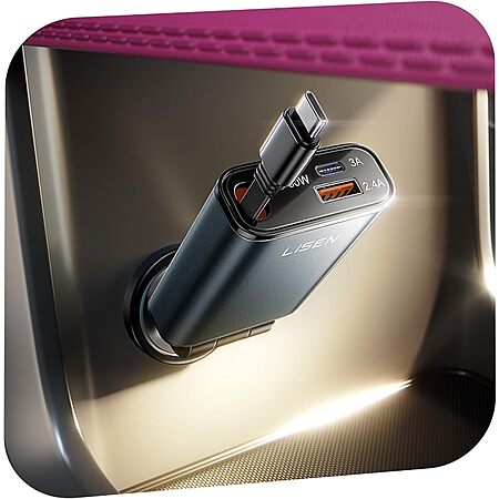 LISEN Up to 72W Retractable USB-C Car Charger $8.50 