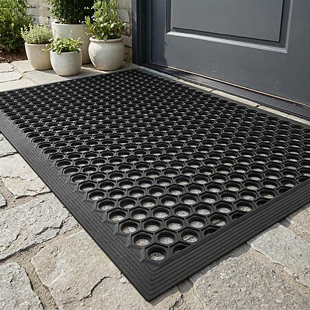 Resare 17" x 30" Outdoor Non-Slip Rubber Door Mat (Black) $13.99 + Free Shipping w/ Prime or on $35+