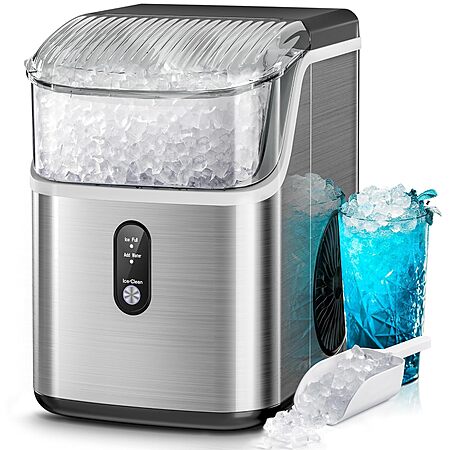Kismile Countertop Nugget Ice Maker (35 lbs/Day, Self-Cleaning, Silver) $98.99 + Free Shipping