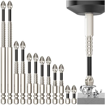 12-Piece HJKLIUT Magnetic Phillips Impact Driver Bit Set (25-150mm) $7.69 + Free Shipping w/ Prime or on $35+