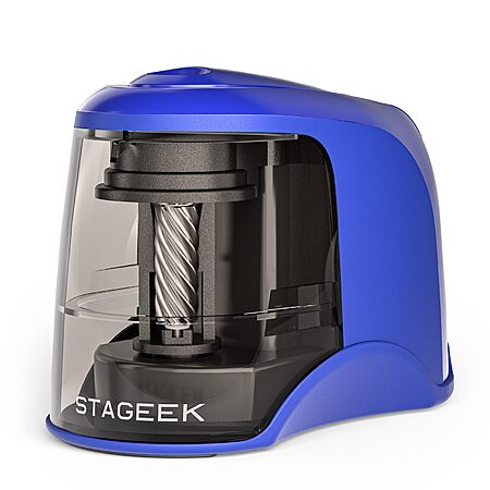 STAGEEK USB or Battery Powered Electric Pencil Sharpener (Blue or Black) $7.79 + Free Shipping w/ Prime or on $35+