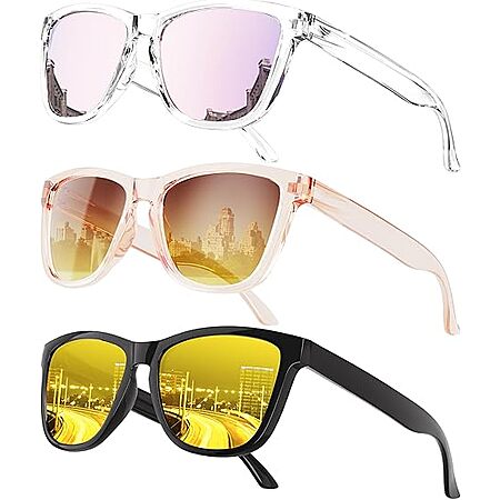 3-Count QALLY Women's Polarized UV400 Fashion Sunglasses (Various) from $9.49 ($3.16 each) + Free Shipping w/ Prime or on $35+