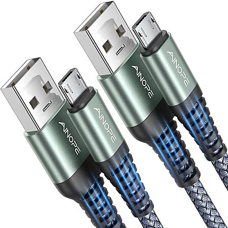 2-Count AINOPE 6.6' USB-A to Micro USB Braided Charging Cables (Grey) $3.49 ($1.75 each) + Free Shipping w/ Prime or on $35+