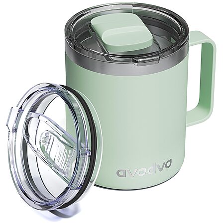12-Oz avodvo Insulated Stainless Steel Coffee Mug w/ 2 Lids (Select Colors) $6.99 + Free Shipping w/ Prime or on $35+