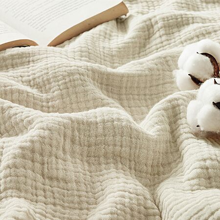 50" x 70" Bedsure 4-Layer Cotton Muslin Throw Blanket from $14.40