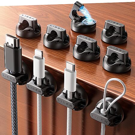 10-Ct LISEN Magnetic Adhesive Cord & Cable Holders $4