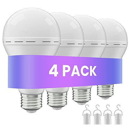 4-Ct LHZHENG Rechargeable Emergency LED Light Bulbs w/ Built-In Battery Backup $15.65
