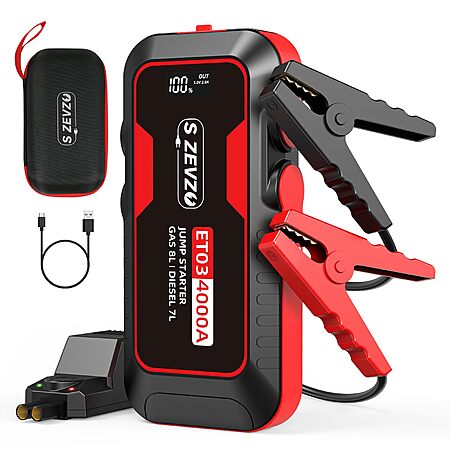 S ZEVZO ET03 4000A Car Jump Starter / Power Bank $25.65 + Free S&H
