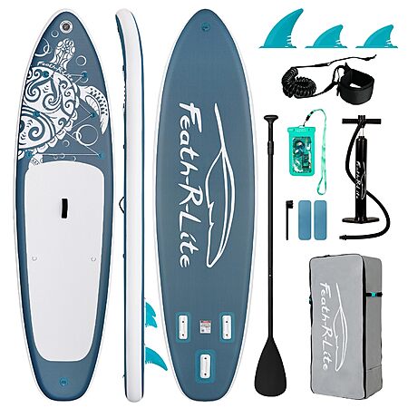 10’6’’ Feath-R-Lite Inflatable Stand Up Paddle Board w/ Paddle, Pump, Backpack & More $85 & More + Free S&H