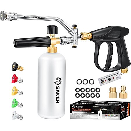 Prime Members: Saker Foam Cannon Dual-Function Kit for Pressure Washers $29.50 + Free S&H