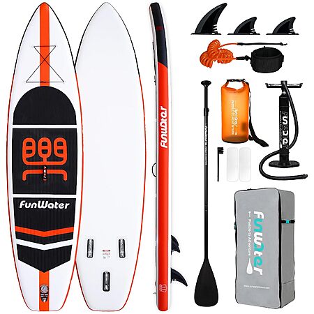 11' x 33" FunWater Inflatable Stand Up Paddle Board w/ Accessories $85 & More + Free S&H