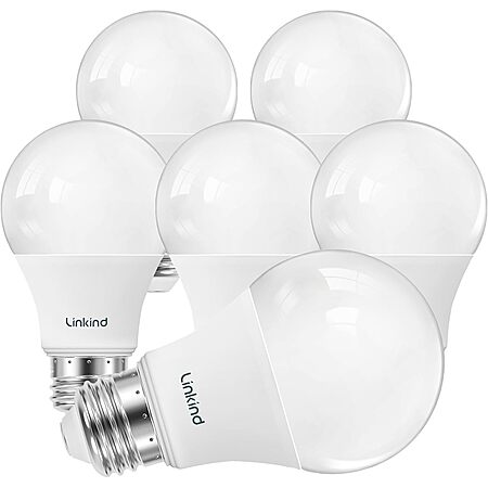 6-Pk Linkind A19 Dimmable 9W LED Light Bulbs (Warm White) $9