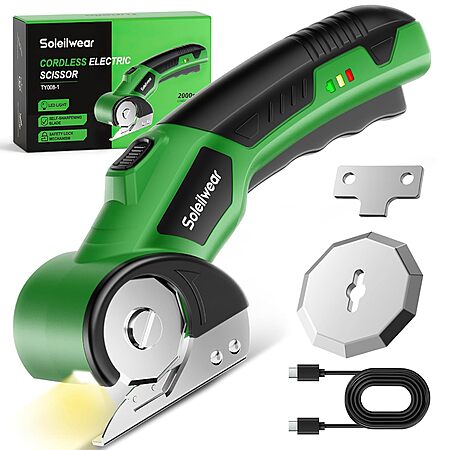 Soleilwear 4V Rechargeable Cordless Cardboard Cutter Scissors $16