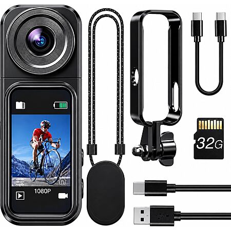 32GB BOBLOV W2 1080p Mini Body Camera w/ 1.47" Touchscreen & 180° Rotating Lens $28 + Free S&H