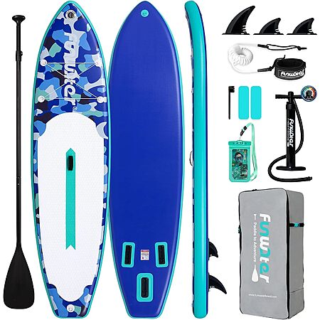 11' x 33" FunWater Camouflage Inflatable Stand-Up Paddle Board Set (Various) from $81 + Free S&H