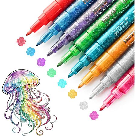 Prime Members: 8-Pk 0.7mm HOTU Glitter Marker Pens (Assorted Sparkly Colors) $5.50 + Free S&H