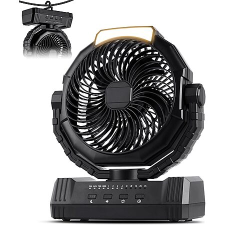 [Prime] KopBeau 20000mAh Portable Battery Operated Camping Fan w/ LED Light $17.99 + Free Shipping