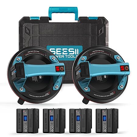 2-Ct 8" SEESII 600-Lb Electric Suction Cups w/ 4x 2400mAh Batteries & Case $45 + Free S&H