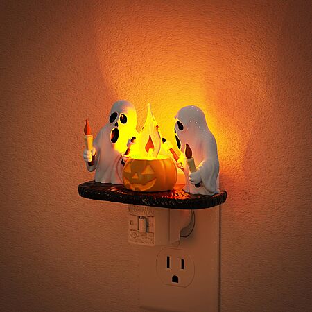 JandCase Halloween Plug-In Night Lights: Candle Ghost or Cane Ghost $11.25 & More