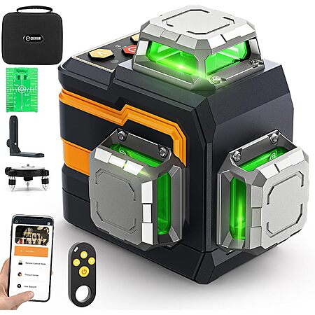 CIGMAN CM-S01 3x360° Self-Leveling Green Laser Level w/ App Control & Magnetic Base $80.99 + Free Shipping