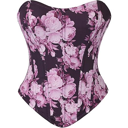 Scarlet Darkness Women's Strapless Floral Corset Top w/ Lace-Up Back (Sizes 6-16, Various) from $9.99 + Free Shipping w/ Prime or on $35+