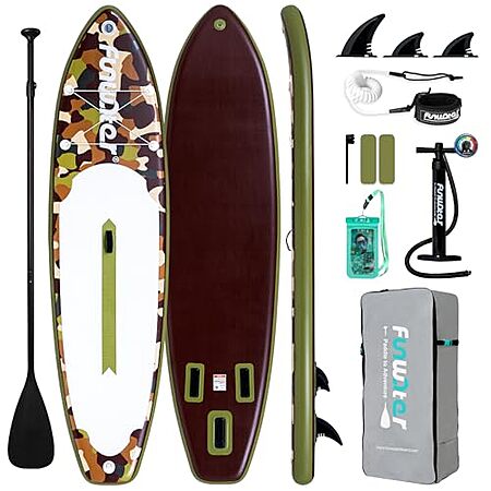 11' x 33" FunWater Inflatable Stand-Up Paddle Board w/ Paddle, Pump, Backpack & Accessories (Army Green Camouflage) $84.99 + Free Shipping