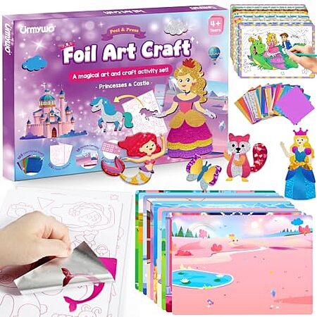 URMYWO Kids' Foil Art Craft Kit w/ 10 Princess Scenes $7.99 + Free Shipping w/ Prime or on $35+