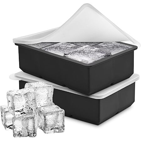 2-Count Temprium 2" 6-Cube Silicone Whiskey Ice Trays w/ Lids (Black) $4.99 ($2.50 each) + Free Shipping w/ Prime or on $35+