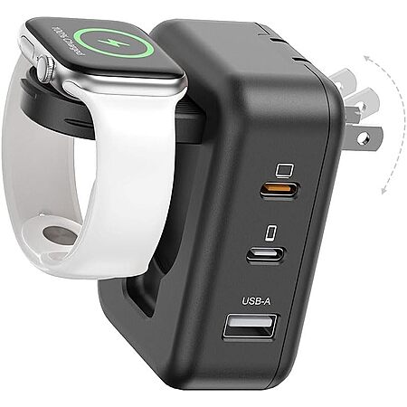 100W Tinetton 4-in-1 Foldable Wall Charger w/ Apple Watch Charging, 2 USB-C & 1 USB-A Ports (Black or White) $11.99 + Free Shipping w/ Prime or on $35+