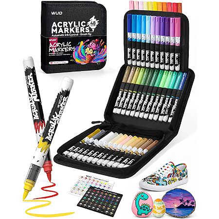 [Prime] WUO Acrylic Brush Tip Paint Markers w/ Automatic Ink Flow Control: 48-Piece $7.58 or 72-Piece $11.27 + Free Shipping