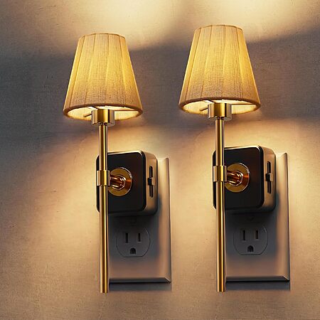 2-Count L LOHAS LED Dimmable Plug-In Night Lights w/ Fabric Shades & Dusk-to-Dawn Sensor (Select Colors) $21.99 ($11 each) & More + Free Shipping w/ Prime or on $35+