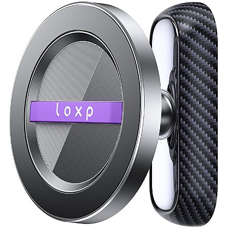 LOXP 360° Rotating MagSafe-Compatible Magnetic Golf Cart Phone Mount (Black or Carbon Fiber)