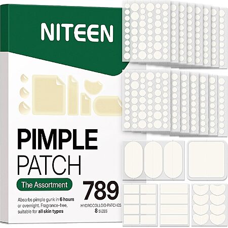 789-Count NITEEN Hydrocolloid Pimple Patches Variety Pack (8 Sizes)