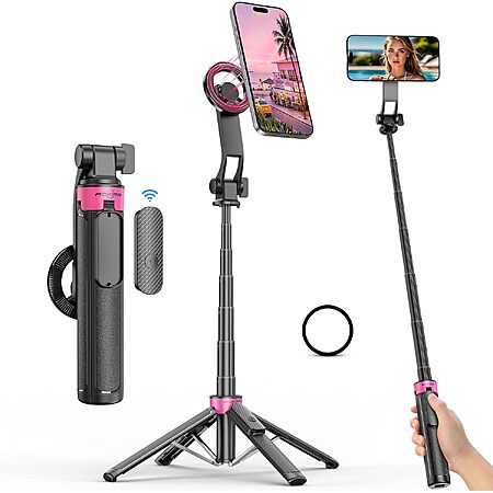 37" Ackima 3-In-1 Magnetic Selfie Stick Tripod for iPhone w/ Wireless Remote