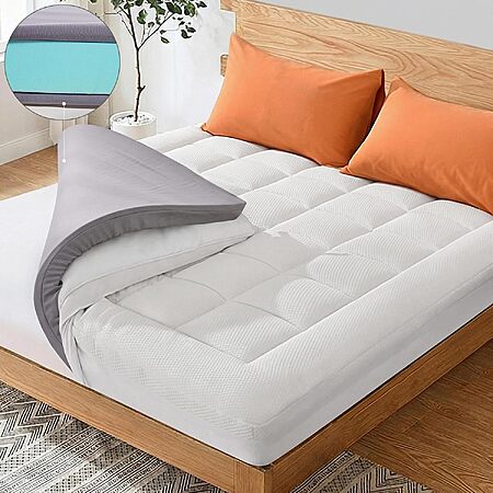 3" NEXHOME PRO Dual-Layer Cooling Gel Memory Foam Mattress Topper w/ Bamboo Pillow Top (King)