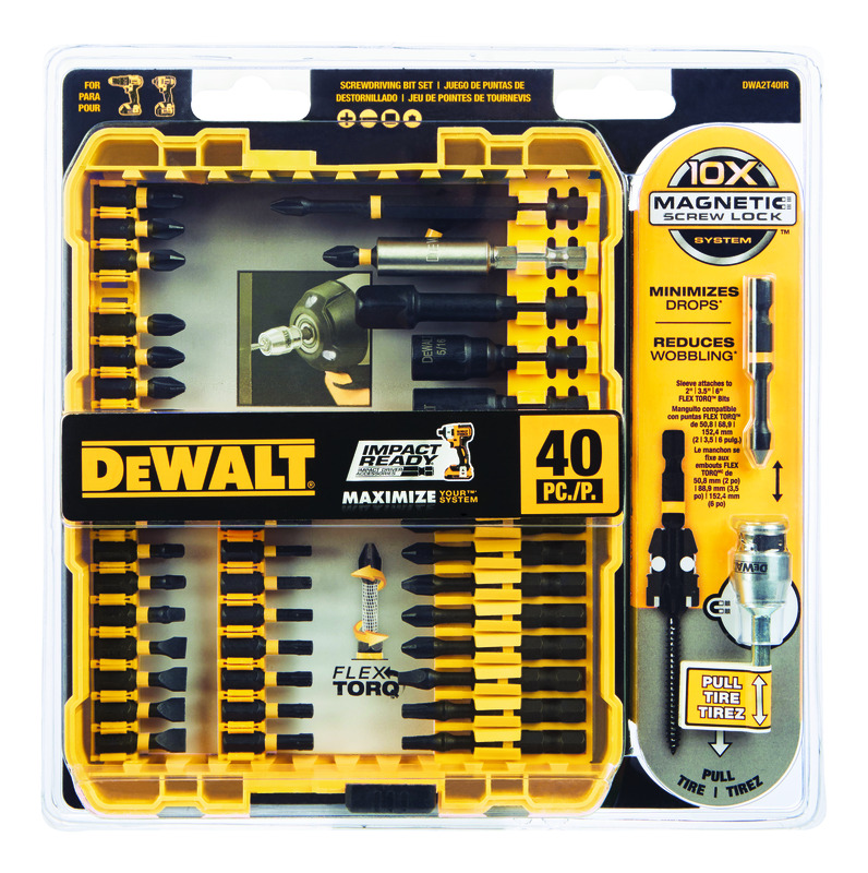 40-Piece DeWalt Impact Ready Multi Size in. x 3/8 in. L Screwdriver Bit Black Oxide for $14.99