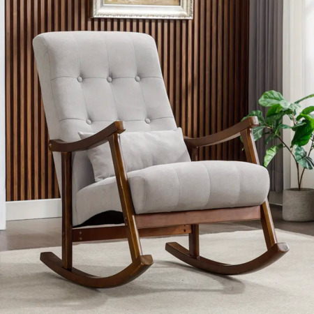 Mid-Century Modern Design Rocking Chair (Gray) $80.99 + Free Shipping ...