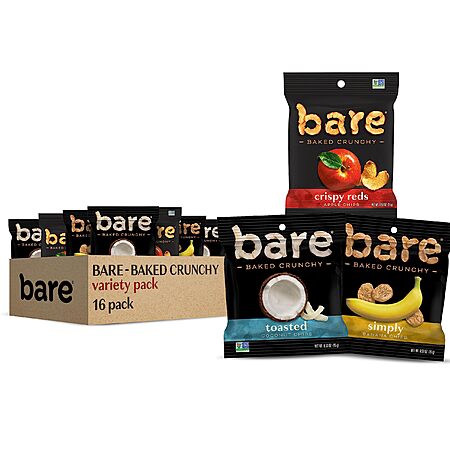 16-Pack 0.53-Oz Bare Baked Crunchy Fruit Chips Snack Bags (Variety Pack) $10.60 w/ Subscribe & Save