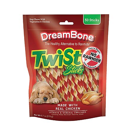 50-Ct DreamBone Twist Sticks Rawhide-Free Chews For Dogs (Made w/ Real Chicken) $6.50 w/ Subscribe & Save