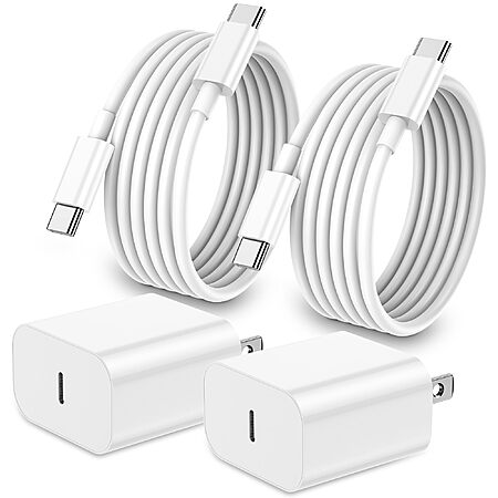 2-Pack Icseio 20W USB C Wall Chargers w/ 6' Cable (White) $6.99 + Free Shipping w/ Prime or on $35+