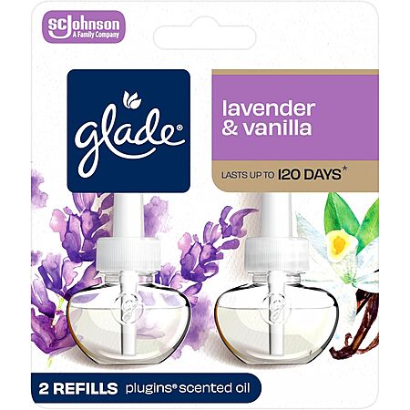 2-Pack Glade Plug-Ins Refill (Lavender & Vanilla) $3.34 w/ S&S + Free Shipping w/ Prime or on $35+